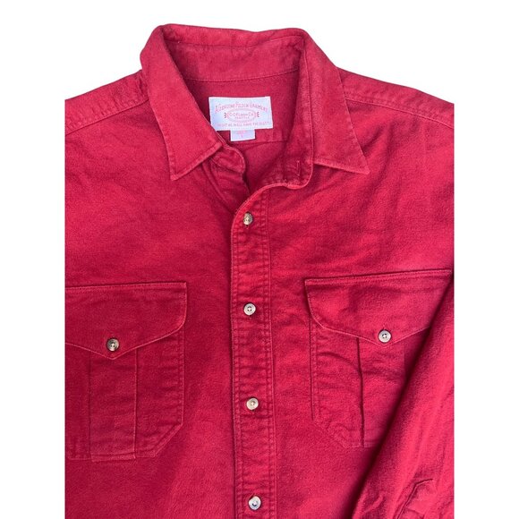 Filson Red flannel Button-Up Shirt With Dual Chest Pockets & Classic Collar For - Picture 4 of 8